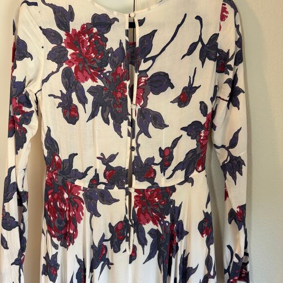 Free People First Kiss Maxi Dress Blue Red White Boho Size XS - Picture 8 of 10